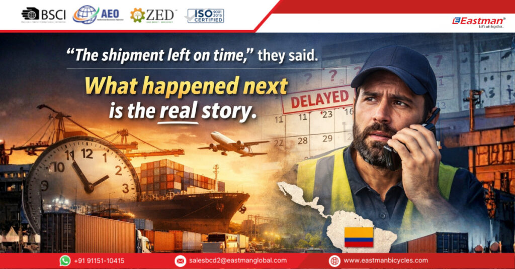 The shipment left on time